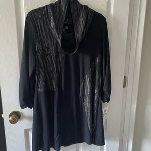 NWT Black Silver Style & Co Night Out Dress